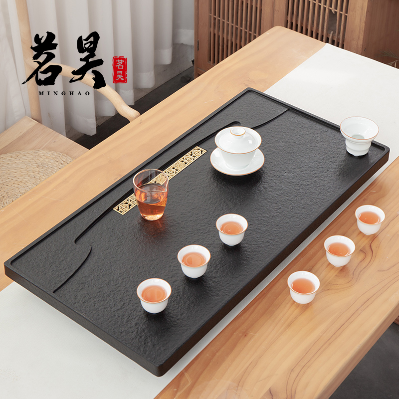QZ-SFC乌金石排水茶盘80*35*3cm