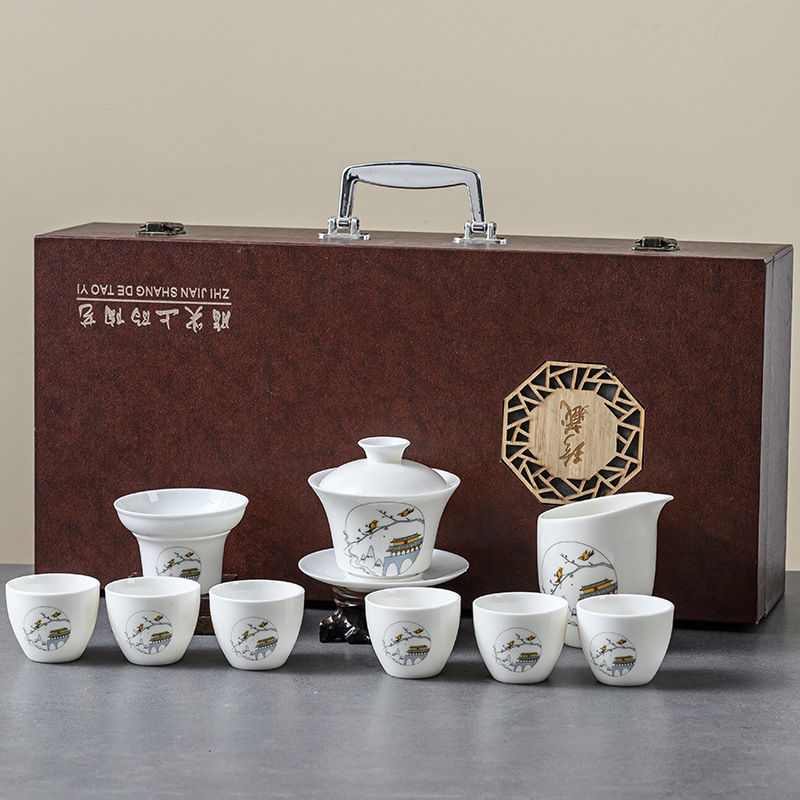 FJ-DH茶具套装礼品喜上眉梢茶具套装--圆雅茶漏（礼盒装）